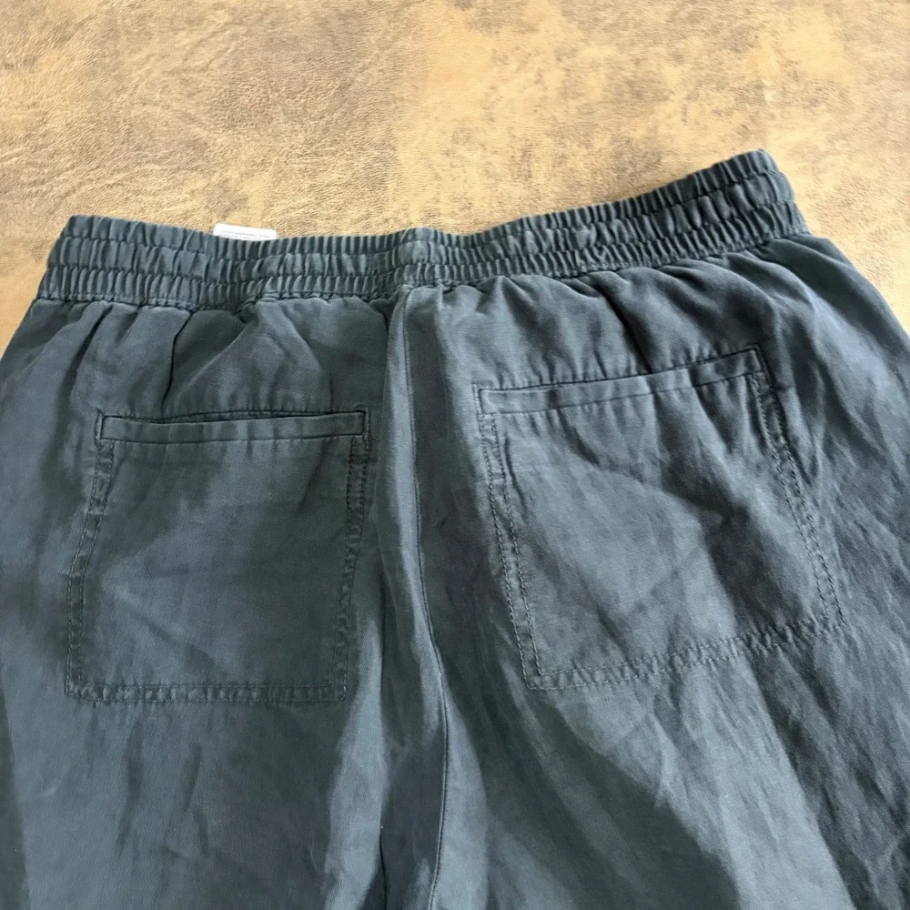 Banana Republic Luxe‎ Lounge Joggers Womens S Orca Grey Linen Blend Cargo Pants